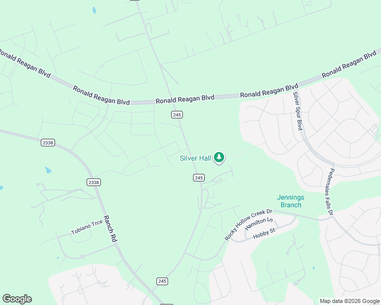 map of restaurants, bars, coffee shops, grocery stores, and more near 840 County Road 245 in Georgetown