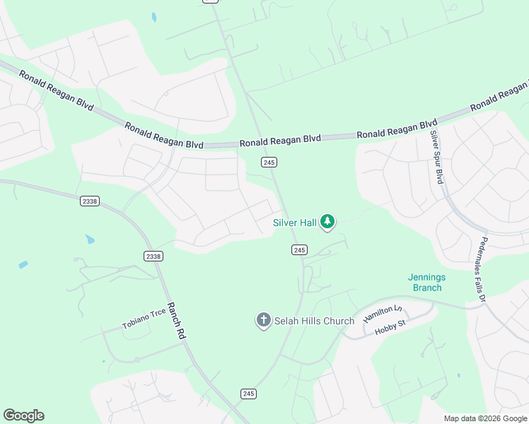 map of restaurants, bars, coffee shops, grocery stores, and more near 840 County Road 245 in Georgetown