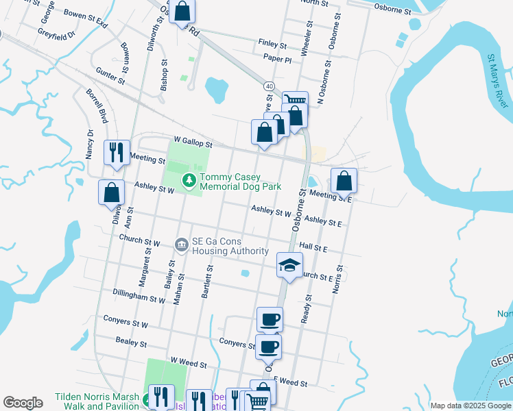 map of restaurants, bars, coffee shops, grocery stores, and more near 208 Ashley Street West in St. Marys
