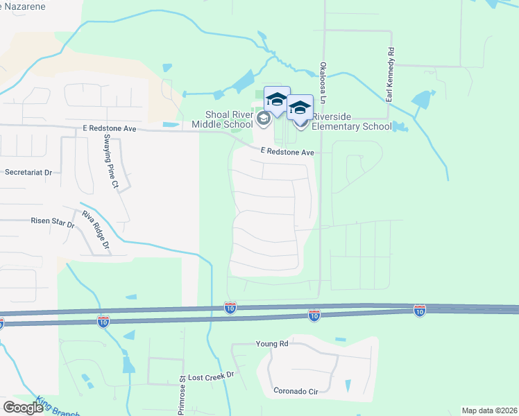 map of restaurants, bars, coffee shops, grocery stores, and more near 657 Teal Street in Crestview