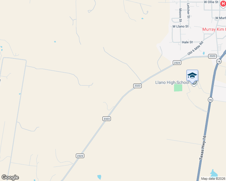 map of restaurants, bars, coffee shops, grocery stores, and more near 791 Ranch Road 2323 in Llano