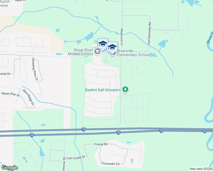 map of restaurants, bars, coffee shops, grocery stores, and more near 518 Gadwell Street in Crestview