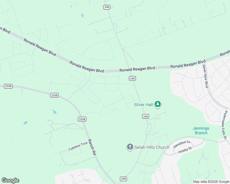 map of restaurants, bars, coffee shops, grocery stores, and more near Ronald Reagan Boulevard in Georgetown