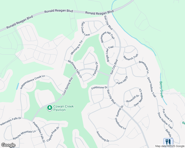 map of restaurants, bars, coffee shops, grocery stores, and more near 118 Caddo Lake Trail in Georgetown