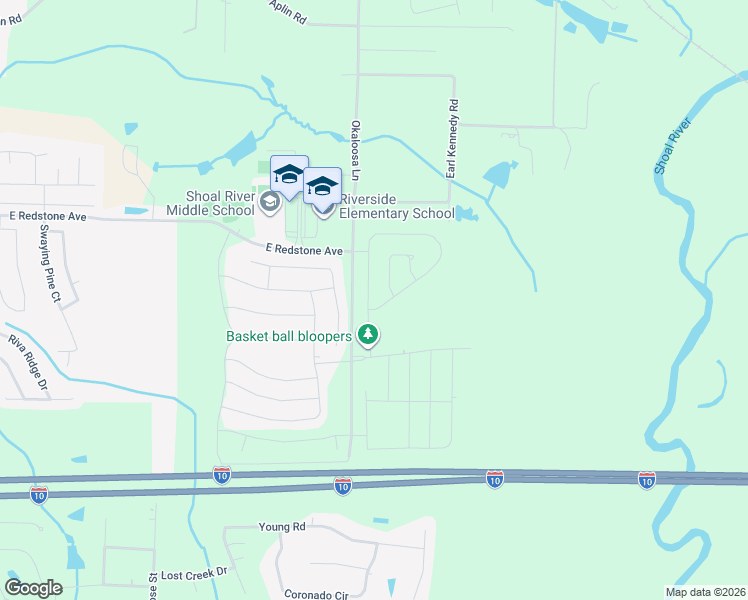 map of restaurants, bars, coffee shops, grocery stores, and more near 350 Merlin Court in Crestview