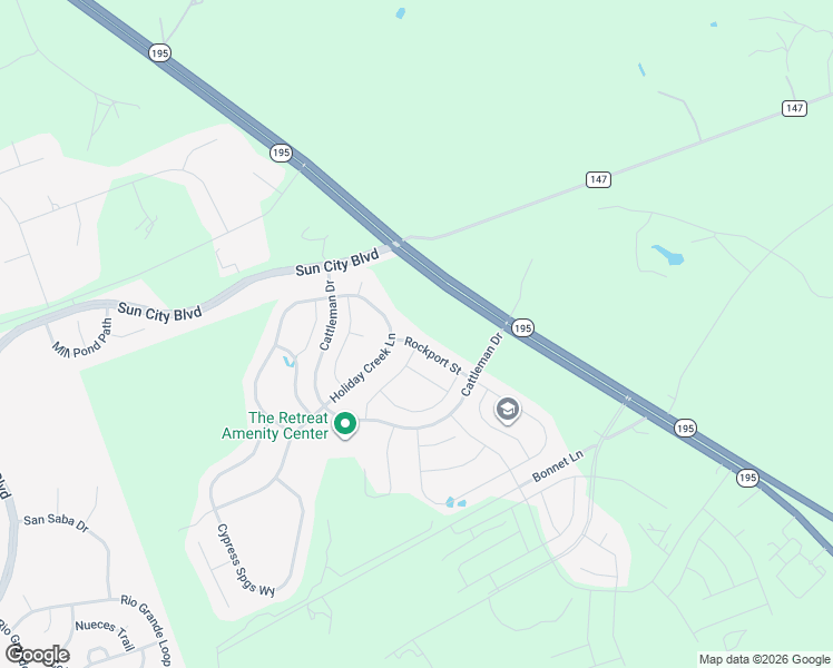 map of restaurants, bars, coffee shops, grocery stores, and more near 327 Holiday Creek Lane in Georgetown