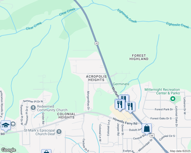 map of restaurants, bars, coffee shops, grocery stores, and more near in Mobile