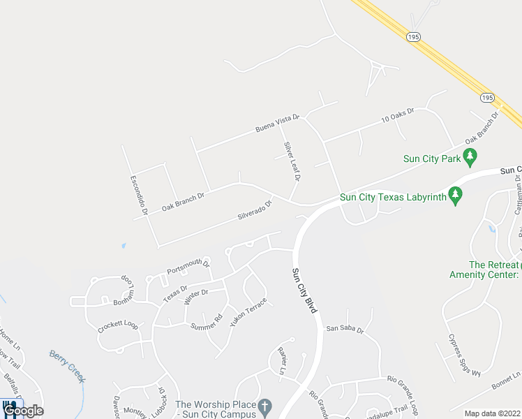 map of restaurants, bars, coffee shops, grocery stores, and more near Silverado Drive in Georgetown