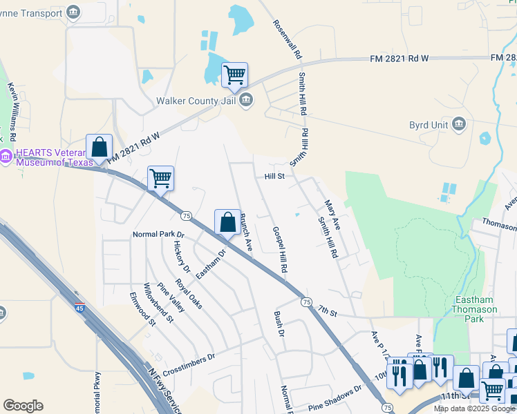 map of restaurants, bars, coffee shops, grocery stores, and more near 209 Brunch Avenue in Huntsville