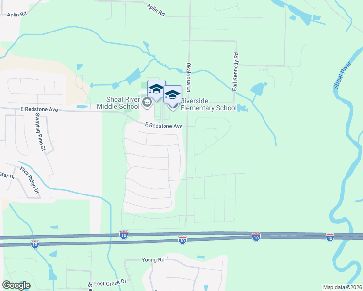 map of restaurants, bars, coffee shops, grocery stores, and more near 350 Merlin Court in Crestview
