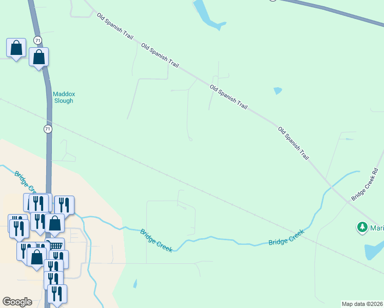 map of restaurants, bars, coffee shops, grocery stores, and more near 2338 Alexsam Drive in Marianna