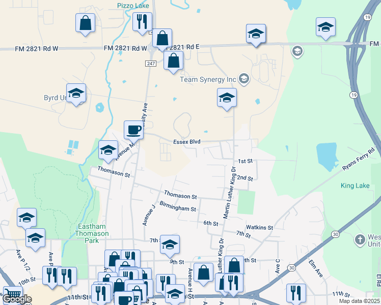 map of restaurants, bars, coffee shops, grocery stores, and more near 146 Essex Boulevard in Huntsville