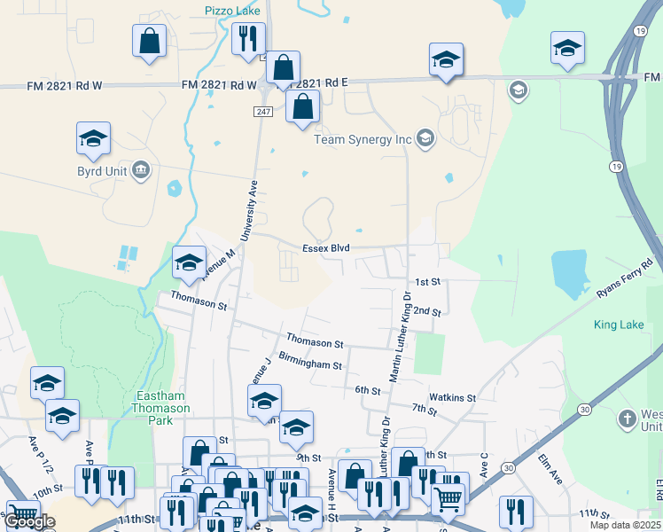 map of restaurants, bars, coffee shops, grocery stores, and more near 146 Essex Boulevard in Huntsville