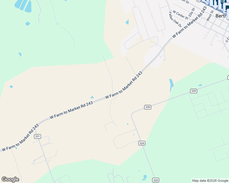 map of restaurants, bars, coffee shops, grocery stores, and more near 1840 West Farm to Market Road 243 in Bertram