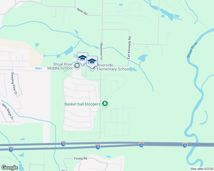 map of restaurants, bars, coffee shops, grocery stores, and more near 4709-4789 Okaloosa Lane in Crestview