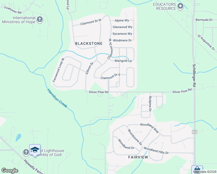 map of restaurants, bars, coffee shops, grocery stores, and more near Dyson Boulevard in Semmes