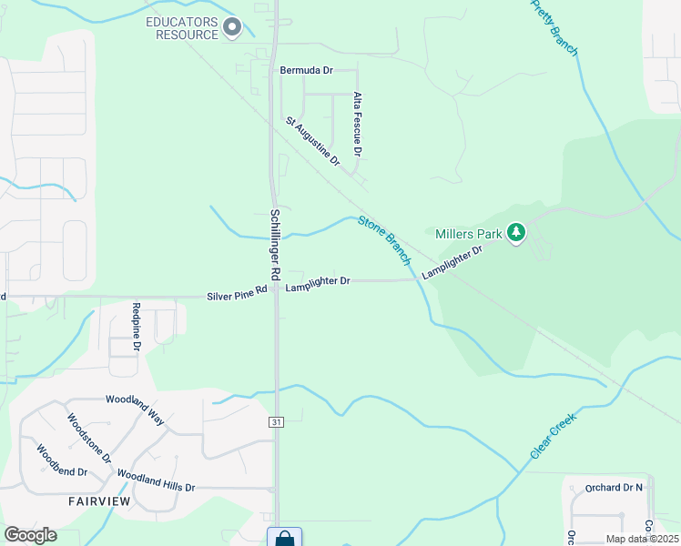 map of restaurants, bars, coffee shops, grocery stores, and more near 7680 Lamplighter Drive in Semmes