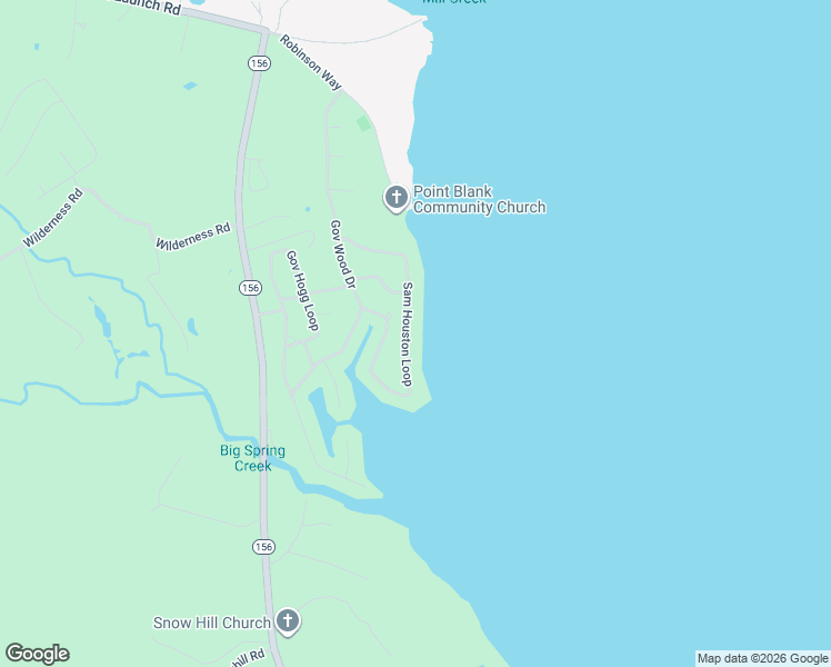 map of restaurants, bars, coffee shops, grocery stores, and more near 341 Sam Houston Loop in Point Blank