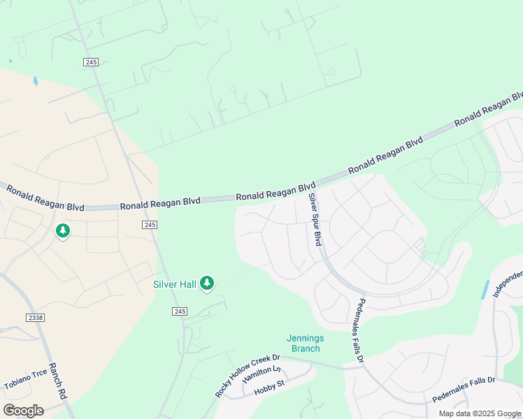 map of restaurants, bars, coffee shops, grocery stores, and more near Ronald Reagan Boulevard in Georgetown