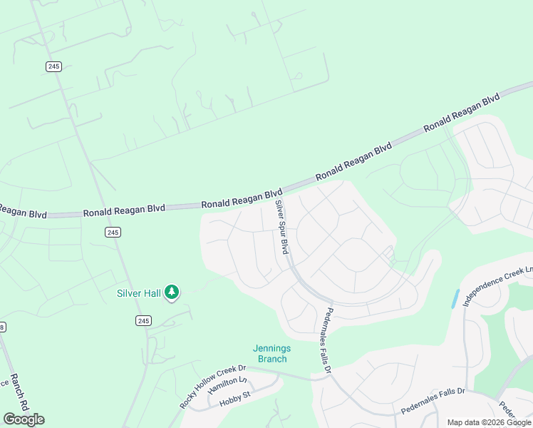 map of restaurants, bars, coffee shops, grocery stores, and more near Ronald Reagan Boulevard in Georgetown