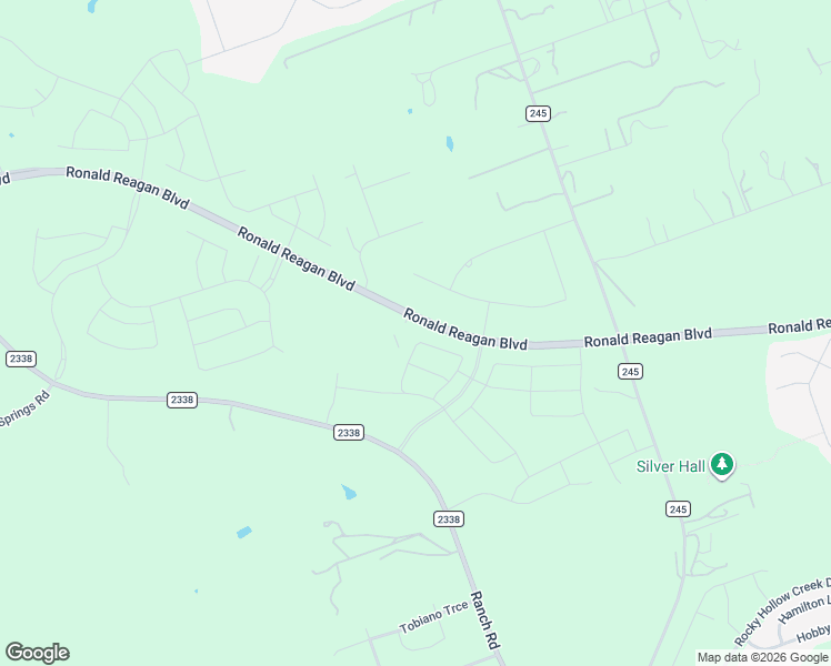 map of restaurants, bars, coffee shops, grocery stores, and more near Ronald Reagan Boulevard in Georgetown