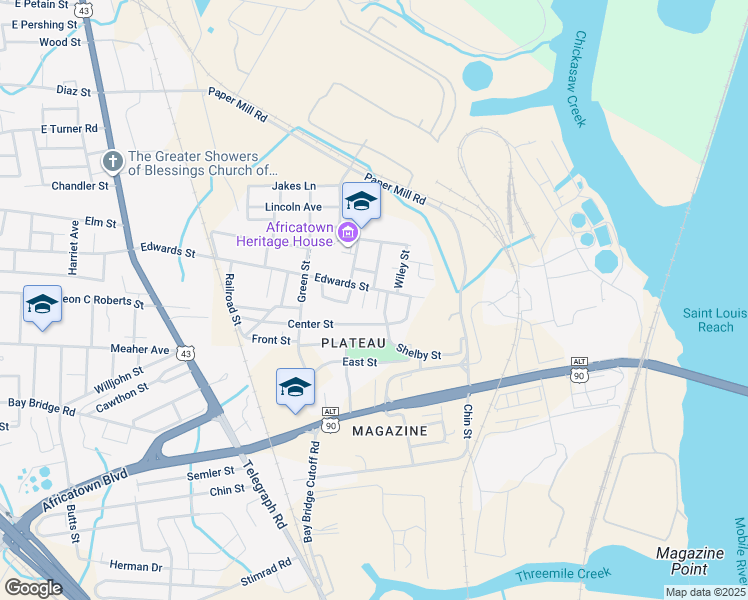 map of restaurants, bars, coffee shops, grocery stores, and more near 2309 Summerlin Lane in Mobile