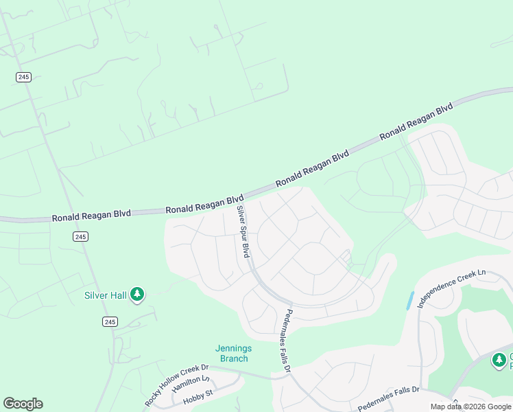 map of restaurants, bars, coffee shops, grocery stores, and more near Ronald Reagan Boulevard in Georgetown