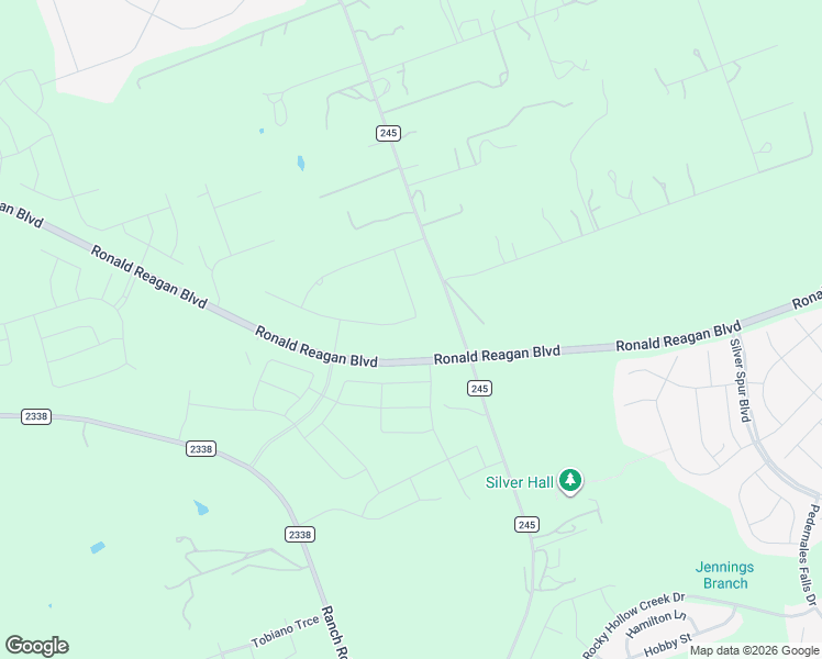 map of restaurants, bars, coffee shops, grocery stores, and more near Ronald Reagan Boulevard in Georgetown