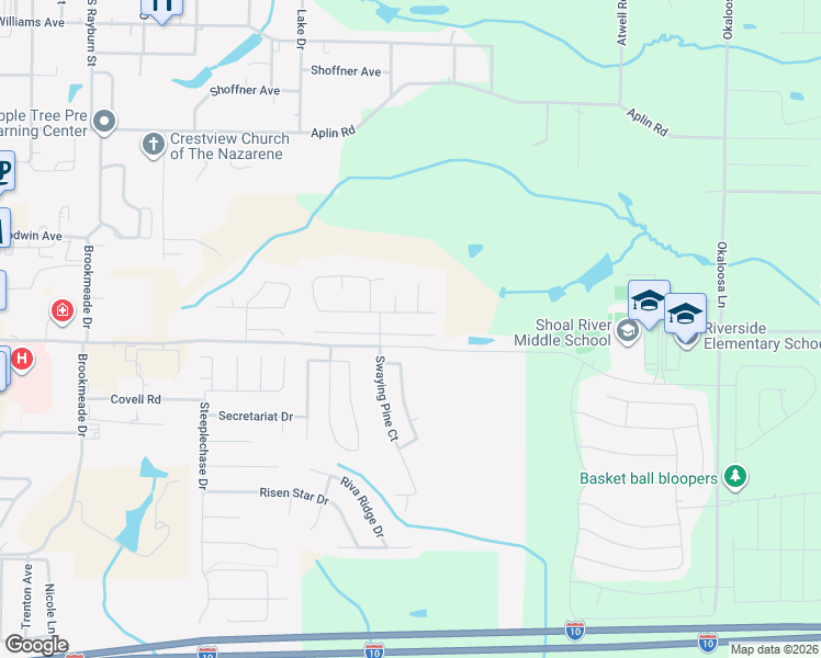 map of restaurants, bars, coffee shops, grocery stores, and more near 401 Plate Drive in Crestview