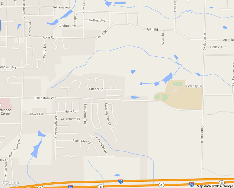 map of restaurants, bars, coffee shops, grocery stores, and more near 158 Iron Horse Drive East in Crestview