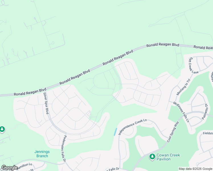 map of restaurants, bars, coffee shops, grocery stores, and more near Ronald Reagan Boulevard in Georgetown