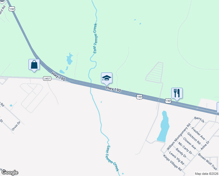 map of restaurants, bars, coffee shops, grocery stores, and more near 5171 U.S. 190 in Livingston