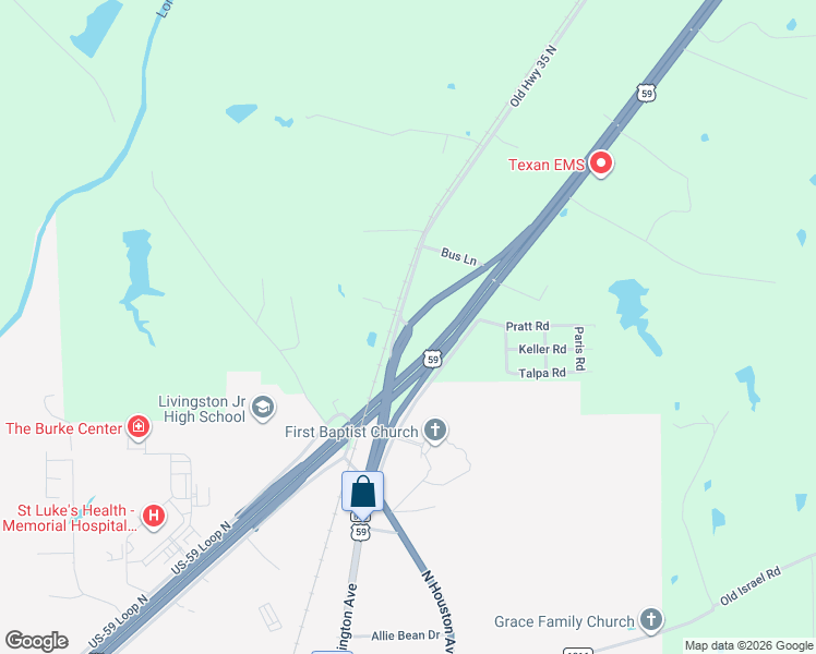map of restaurants, bars, coffee shops, grocery stores, and more near 410 Longview in Livingston