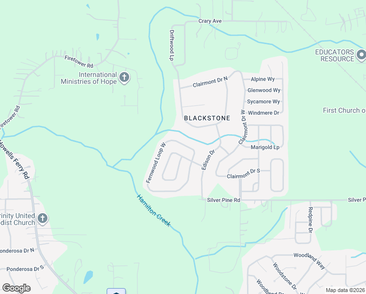 map of restaurants, bars, coffee shops, grocery stores, and more near 8591 Fernwood Loop North in Semmes