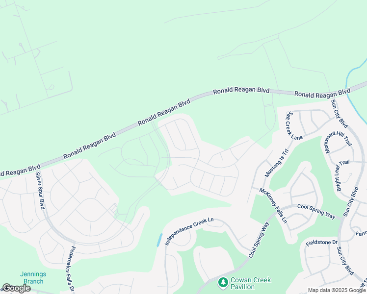 map of restaurants, bars, coffee shops, grocery stores, and more near Silver Spur Boulevard in Georgetown