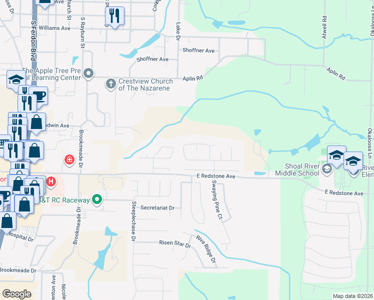 map of restaurants, bars, coffee shops, grocery stores, and more near 226 Citadel Lane in Crestview