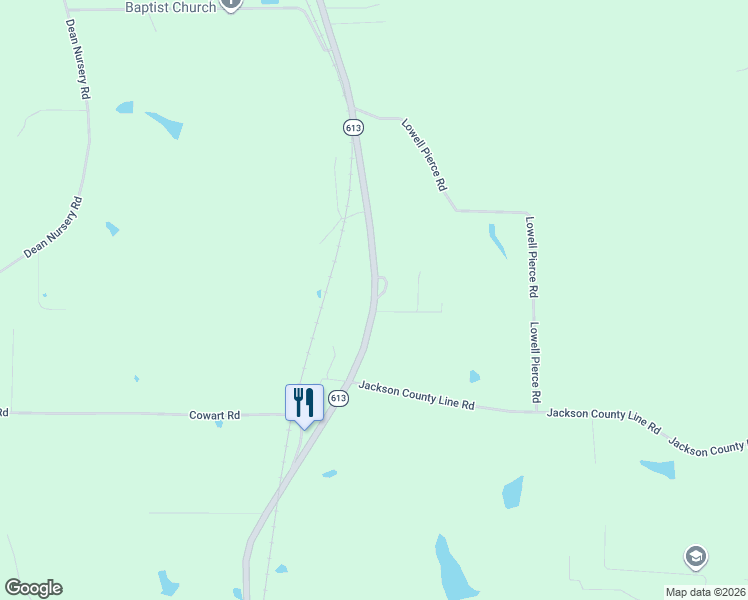 map of restaurants, bars, coffee shops, grocery stores, and more near 165 Mississippi 613 in Lucedale