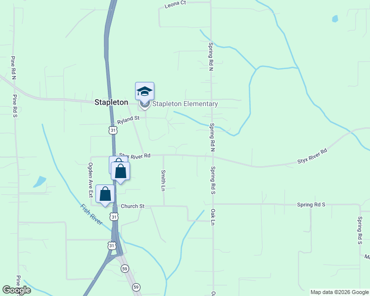 map of restaurants, bars, coffee shops, grocery stores, and more near 35275 Jerkins Lane in Stapleton