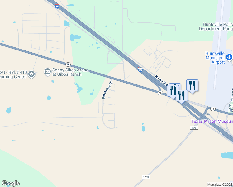 map of restaurants, bars, coffee shops, grocery stores, and more near 127 Briarwood Drive in Huntsville