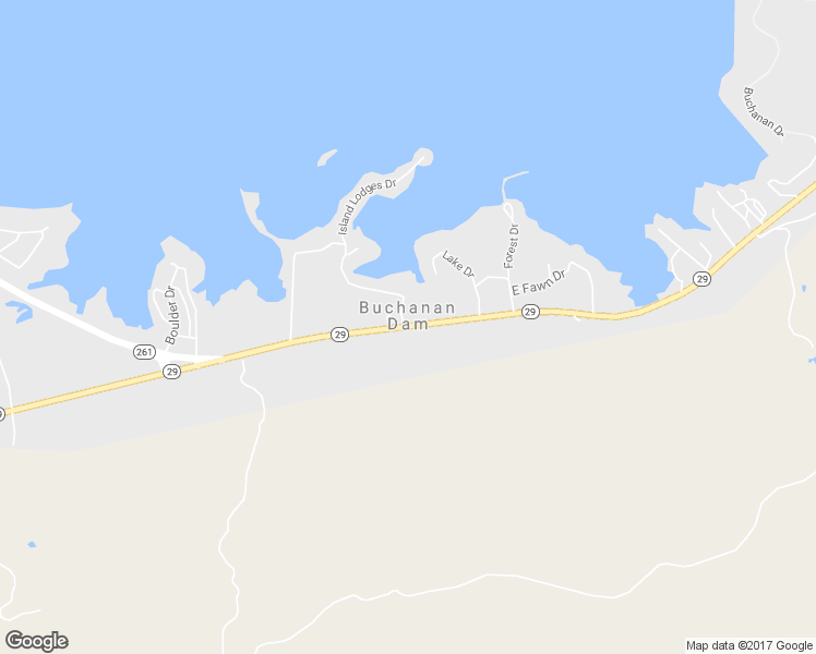 map of restaurants, bars, coffee shops, grocery stores, and more near 17416 Texas 29 in Buchanan Dam