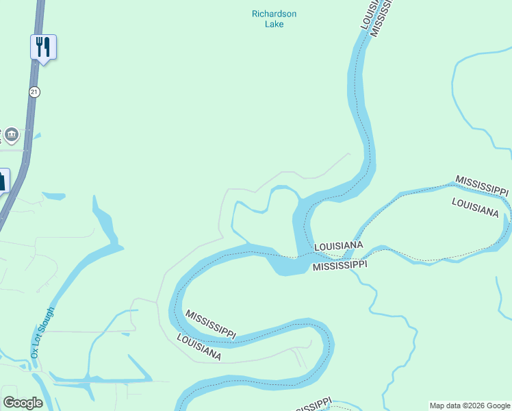 map of restaurants, bars, coffee shops, grocery stores, and more near 15352 North Ox Lot Road in Bogalusa