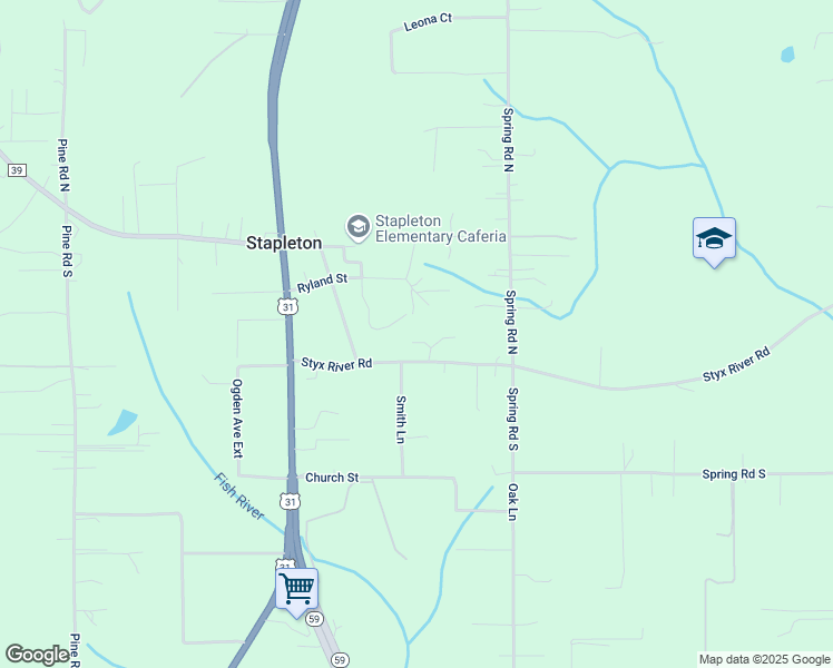 map of restaurants, bars, coffee shops, grocery stores, and more near 35287 Jerkins Ln in Stapleton