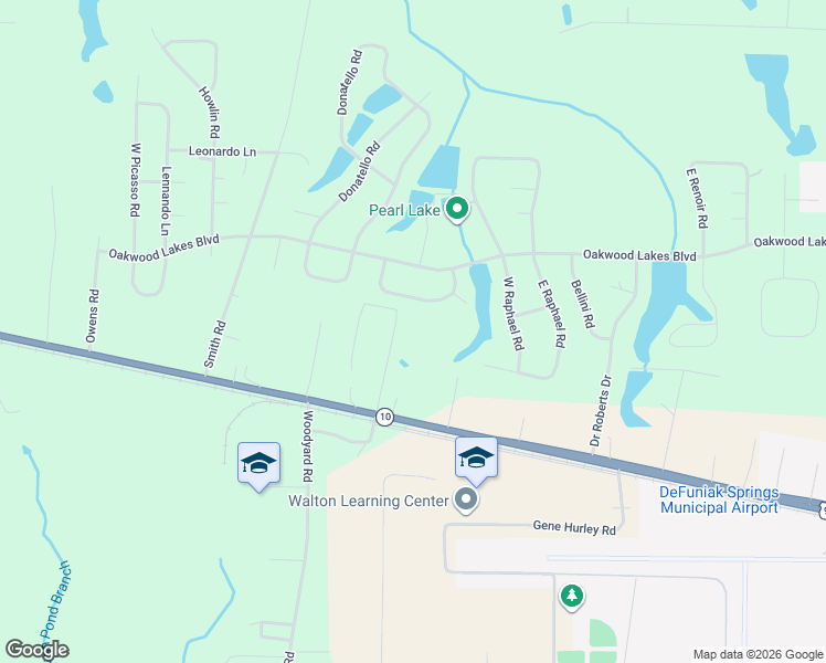 map of restaurants, bars, coffee shops, grocery stores, and more near 3108 3110 Highway 90 West in DeFuniak Springs