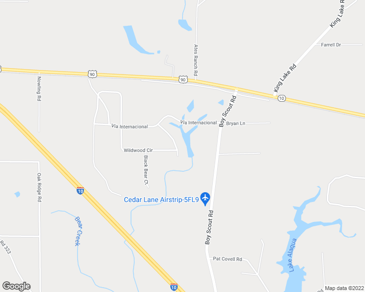 map of restaurants, bars, coffee shops, grocery stores, and more near 165 Evergreen Parkway in DeFuniak Springs