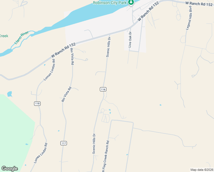 map of restaurants, bars, coffee shops, grocery stores, and more near 148 County Road 116 in Llano