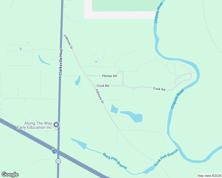 map of restaurants, bars, coffee shops, grocery stores, and more near 4491 Cook Road in Marianna