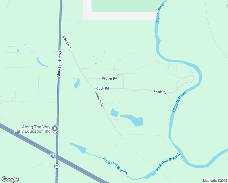 map of restaurants, bars, coffee shops, grocery stores, and more near 4491 Cook Road in Marianna