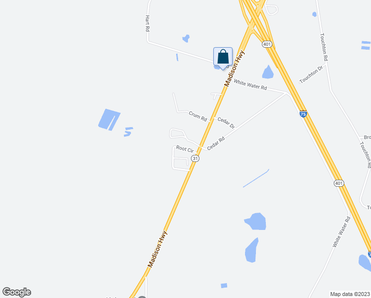 map of restaurants, bars, coffee shops, grocery stores, and more near 3940 Root Circle in Valdosta