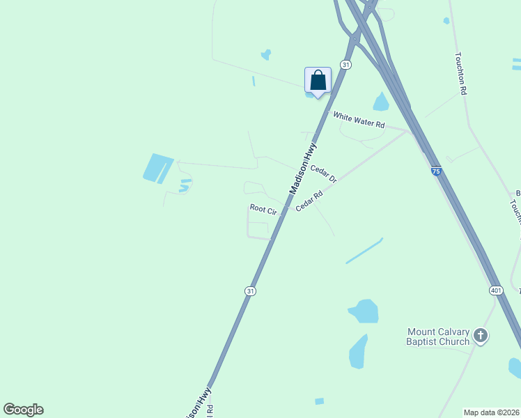 map of restaurants, bars, coffee shops, grocery stores, and more near 3941 Root Circle in Valdosta