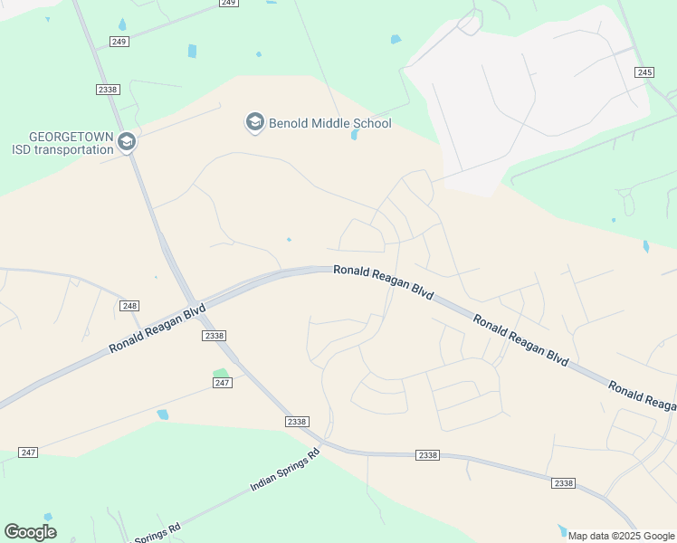 map of restaurants, bars, coffee shops, grocery stores, and more near Ronald Reagan Boulevard in Georgetown